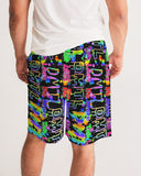 DO MORE TALK LESS RAINBOW DRIP LOGO Men's Jogger Shorts - DMTL CLOTHING AND APPAREL