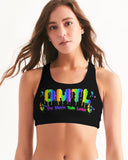 DO MORE TALK LESS RAINBOW DRIP LOGO Women's Seamless Sports Bra - DMTL CLOTHING AND APPAREL