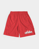 DO MORE TALK LESS CITY  EDITION LOGO RED Men's LITE  Jogger Shorts - DMTL CLOTHING AND APPAREL