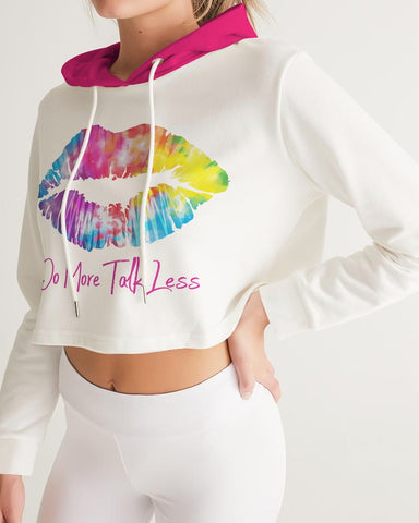 DO MORE TALK LESS  SEXY LIPS Women's Cropped Hoodie - DMTL CLOTHING AND APPAREL