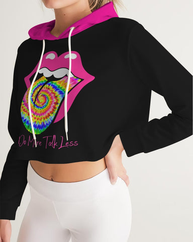 DO MORE TALK LESS  TIE  DYE  Women's Cropped Hoodie - DMTL CLOTHING AND APPAREL