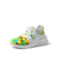 DMTL  NEON PAINT DRIP   WHITE Men's Two-Tone Sneaker - DMTL CLOTHING AND APPAREL