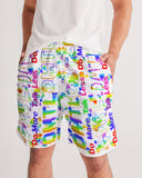 DO MORE TALK LESS  RAINBOW Print Men's Jogger Shorts - DMTL CLOTHING AND APPAREL