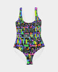 DMTL NEON RAINBOW Women's One-Piece Swimsuit - DMTL CLOTHING AND APPAREL