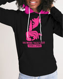 DMTL SILENCE IS GOLDEN BLACK WITH PINK HOOD  Women's Hoodie - DMTL CLOTHING AND APPAREL