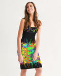 DMTL Paint Splatter Women's Midi Bodycon Dress - DMTL CLOTHING AND APPAREL