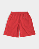 DO MORE TALK LESS CITY  EDITION LOGO RED Men's LITE  Jogger Shorts - DMTL CLOTHING AND APPAREL