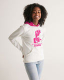 DMTL SILENCE IS GOLDEN   White with Pink Hood Women's Hoodie - DMTL CLOTHING AND APPAREL