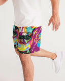 DO MORE TALK LESS COLORFUL SKULL Men's Jogger Shorts - DMTL CLOTHING AND APPAREL