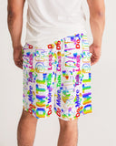 DO MORE TALK LESS  RAINBOW Print Men's Jogger Shorts - DMTL CLOTHING AND APPAREL