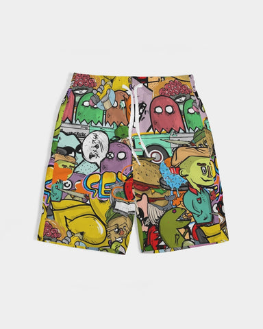 DMTL  Crowded Street Boy's Swim Trunk - DMTL CLOTHING AND APPAREL