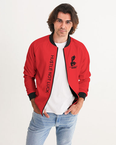 DMTL SILENCE IS GOLDEN  RED Men's Bomber Jacket - DMTL CLOTHING AND APPAREL