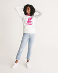 DMTL SILENCE IS GOLDEN   White with Pink Hood Women's Hoodie - DMTL CLOTHING AND APPAREL