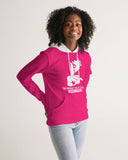 DMTL SILENCE IS GOLDEN PINK WITH WHITE WOMEN'S HOODIE - DMTL CLOTHING AND APPAREL