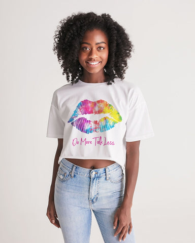 DO MORE TALK LESS  SEXY Lips Women's Lounge Cropped Tee - DMTL CLOTHING AND APPAREL