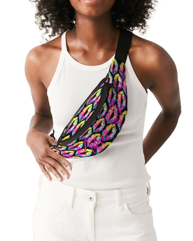 DO MORE TALK LESS RAINBOW KISSES ULTRA   Crossbody Sling Bag - DMTL CLOTHING AND APPAREL