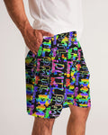 DO MORE TALK LESS RAINBOW DRIP LOGO Men's Jogger Shorts - DMTL CLOTHING AND APPAREL