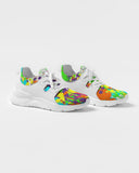 DMTL  NEON PAINT DRIP   WHITE Men's Two-Tone Sneaker - DMTL CLOTHING AND APPAREL