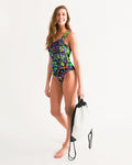 DMTL NEON RAINBOW Women's One-Piece Swimsuit - DMTL CLOTHING AND APPAREL