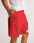 DO MORE TALK LESS CITY  EDITION LOGO RED Men's LITE  Jogger Shorts - DMTL CLOTHING AND APPAREL