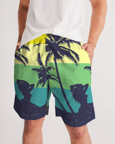 DO MORE TALK LESS HUSTLERS  PARADISE Men's Jogger Shorts - DMTL CLOTHING AND APPAREL