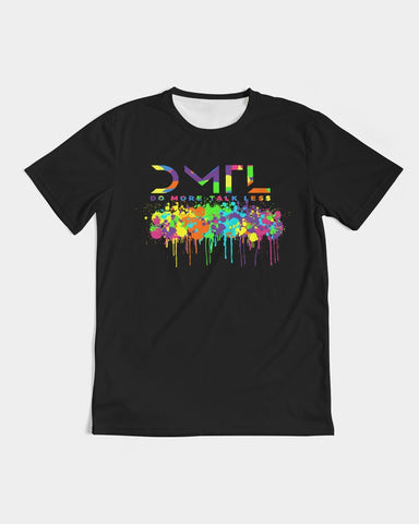 DMTL NEON COLORFUL LOGO DRIP  BLACK UNISEX  Tee - DMTL CLOTHING AND APPAREL