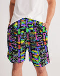 DO MORE TALK LESS RAINBOW DRIP LOGO Men's Jogger Shorts - DMTL CLOTHING AND APPAREL