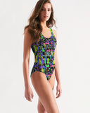 DMTL NEON RAINBOW Women's One-Piece Swimsuit - DMTL CLOTHING AND APPAREL