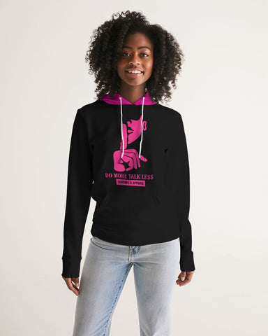 DMTL SILENCE IS GOLDEN BLACK WITH PINK HOOD  Women's Hoodie - DMTL CLOTHING AND APPAREL