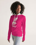 DMTL SILENCE IS GOLDEN PINK WITH WHITE WOMEN'S HOODIE - DMTL CLOTHING AND APPAREL