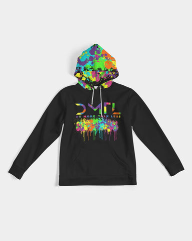 DMTL BLACK NEON PAINT DRIP  Men's Hoodie - DMTL CLOTHING AND APPAREL