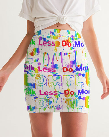 DO MORE TALK LESS RAINBOW Print Women's Mini Skirt - DMTL CLOTHING AND APPAREL