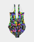 DMTL NEON RAINBOW Women's One-Piece Swimsuit - DMTL CLOTHING AND APPAREL