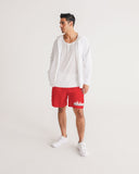 DO MORE TALK LESS CITY  EDITION LOGO RED Men's LITE  Jogger Shorts - DMTL CLOTHING AND APPAREL