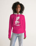 DMTL SILENCE IS GOLDEN PINK WITH WHITE WOMEN'S HOODIE - DMTL CLOTHING AND APPAREL