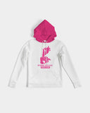 DMTL SILENCE IS GOLDEN   White with Pink Hood Women's Hoodie - DMTL CLOTHING AND APPAREL