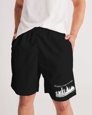 DO MORE TALK LESS CITY EDITION LOGO LITE  BLACK JOGGER SHORTS - DMTL CLOTHING AND APPAREL