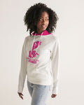 DMTL SILENCE IS GOLDEN   White with Pink Hood Women's Hoodie - DMTL CLOTHING AND APPAREL