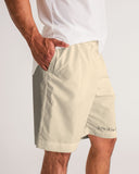 DO MORE  TALK LESS HAVE A HEART  UNISEX  LIGHT BEIGE JOGGER SHORTS - DMTL CLOTHING AND APPAREL