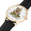 DMTL HUSTLE BEAR GOLD WATCH  WITH LEATHER BAND - DMTL CLOTHING AND APPAREL