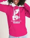 DMTL SILENCE IS GOLDEN PINK WITH WHITE WOMEN'S HOODIE - DMTL CLOTHING AND APPAREL