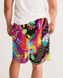 DO MORE TALK LESS COLORFUL SKULL Men's Jogger Shorts - DMTL CLOTHING AND APPAREL