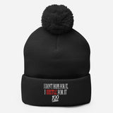 DMTL I DONT HOPE FOR IT Pom-Pom Beanie - DMTL CLOTHING AND APPAREL