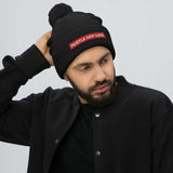 DMTL HUSTLE NOT LUCK Pom-Pom Beanie - DMTL CLOTHING AND APPAREL