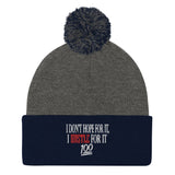 DMTL I DONT HOPE FOR IT Pom-Pom Beanie - DMTL CLOTHING AND APPAREL