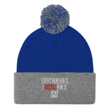 DMTL I DONT HOPE FOR IT Pom-Pom Beanie - DMTL CLOTHING AND APPAREL