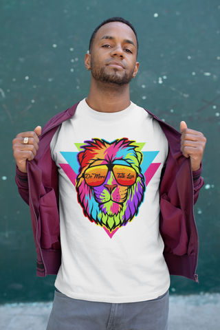 DO MORE TALK LESS COOL LION Men's Tee - DMTL CLOTHING AND APPAREL